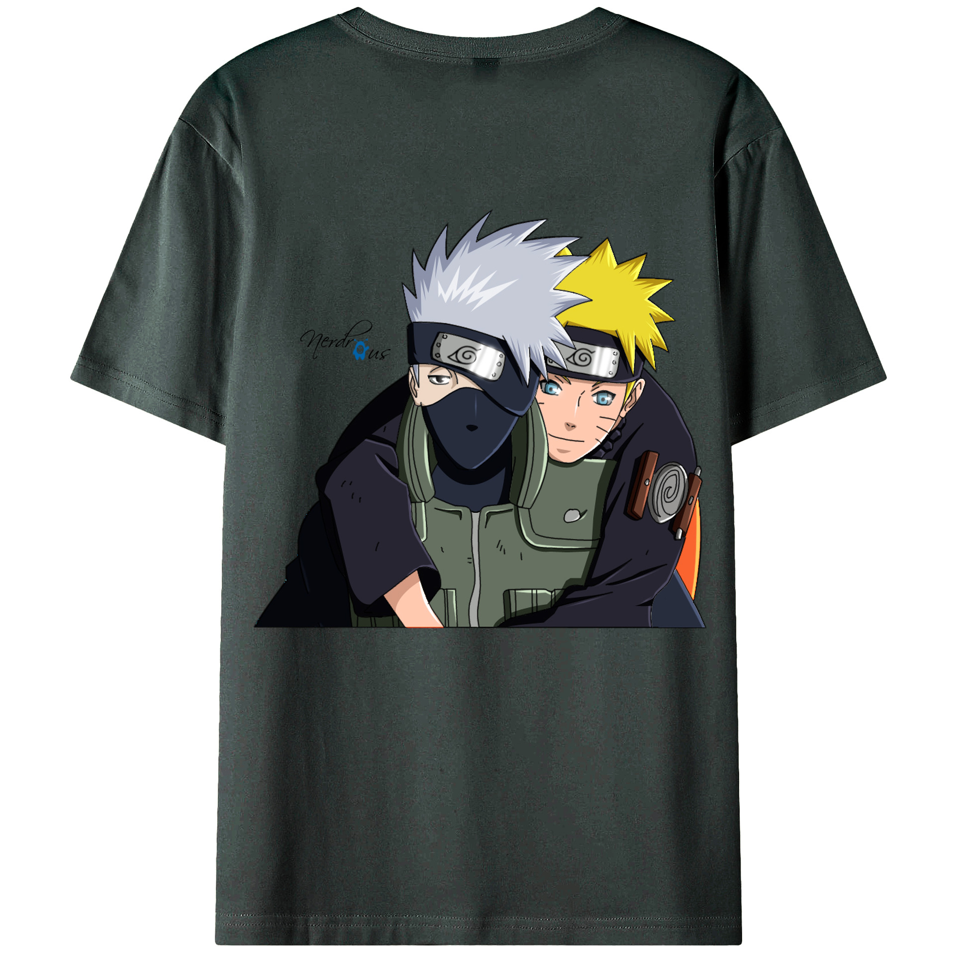 （画像用） NARUTO -ナルト- はたけ カカシ Hatake Kakashi 綿100％ メンズ半袖Tシャツ（バックプリント） 通気性